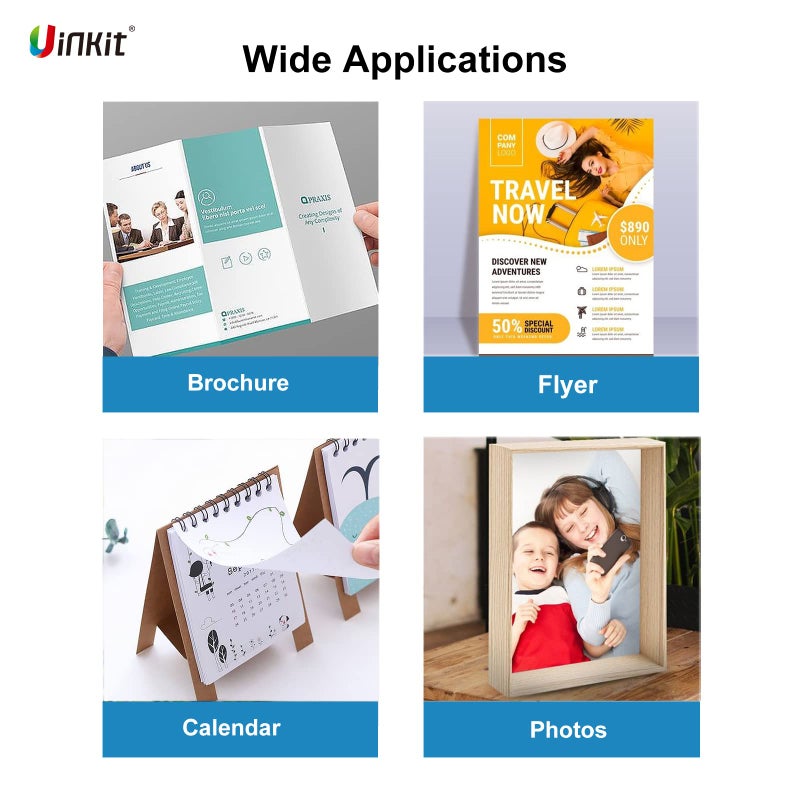 Uinkit 120 Sheets Presentation Paper Matte 8.5x11 Inkjet 48lb 180gsm Single Side Printable Photo for All Dye Ink Inkjet Printers - Image 4
